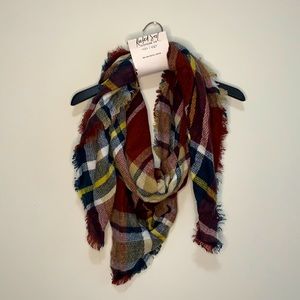 Plaid blanket scarf